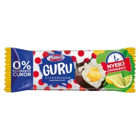   Pöttyös Guru 0% Quarkdessert mit Kakaoglasur und Zitronencremefüllung – 30 g